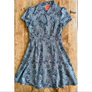 💚MODCLOTH houndstooth & delicate botanical dress.